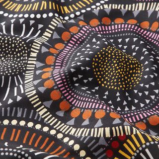 Cotton Cretonne Mandala – black, 