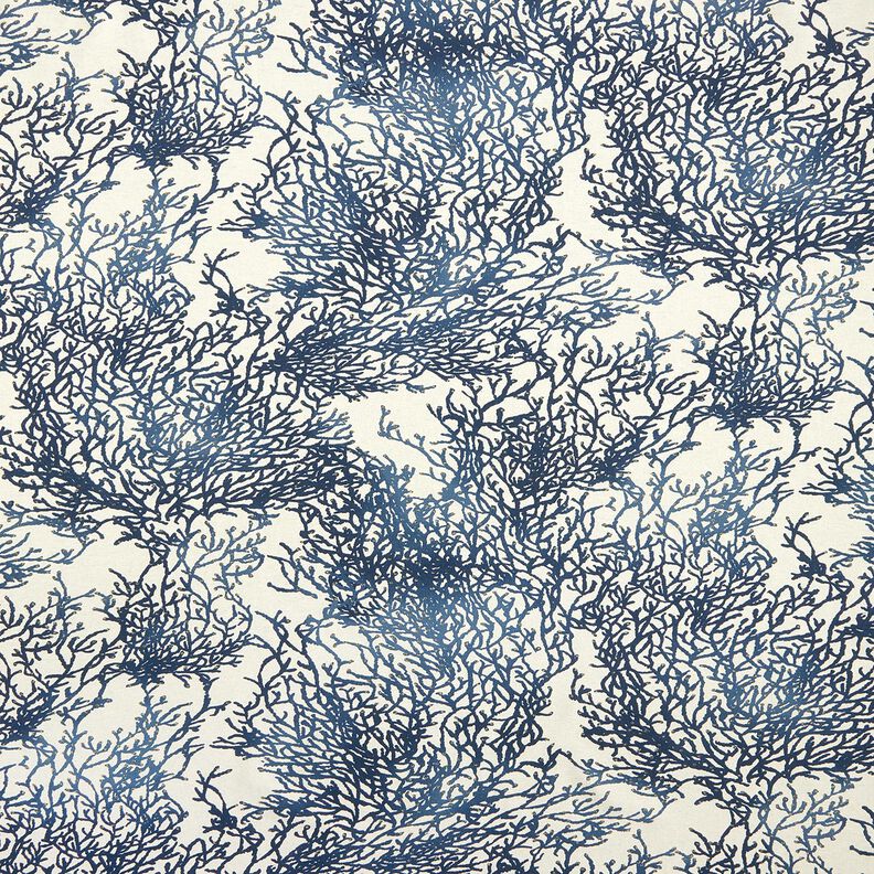 Decor Fabric Half Panama fine corals – navy blue/natural,  image number 1