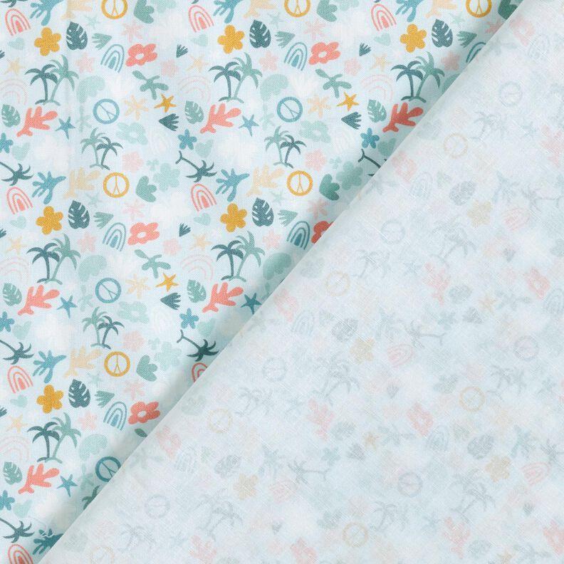 Organic Cotton Poplin palm world – baby blue/pale mint,  image number 4