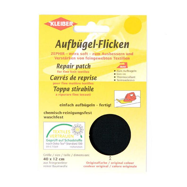 Iron-On Fabric Zephir – black,  image number 1