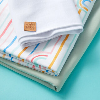 GOTS Watercolour Rainbow Fabric Pack | Tula – white, 