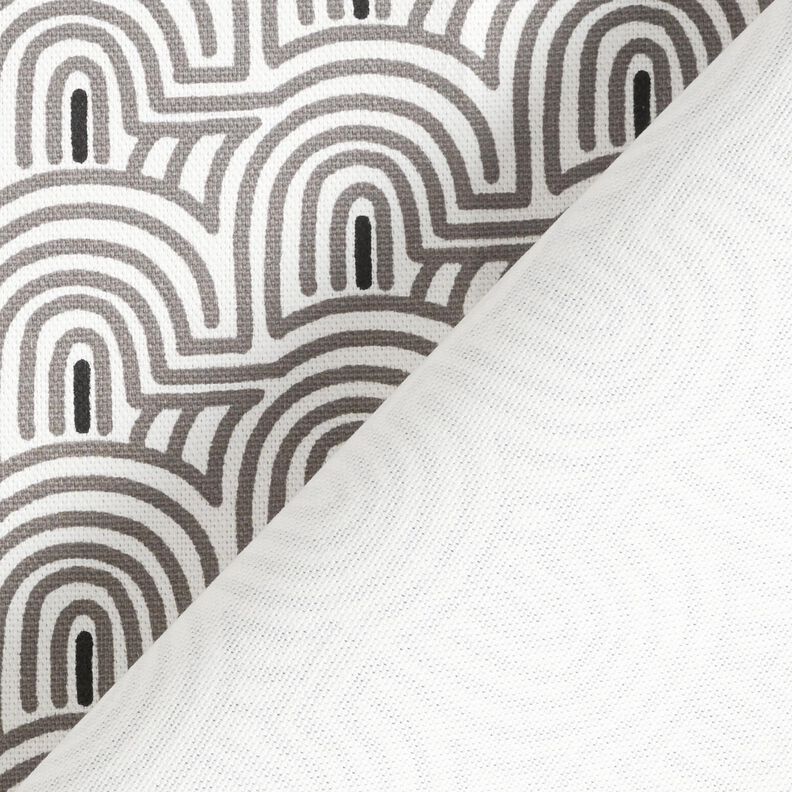 Decor Fabric Half Panama minimalist arches – white/grey, image number 4
