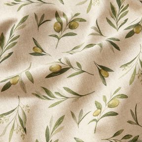 Decor Fabric Half Panama green olives – natural/pine, 