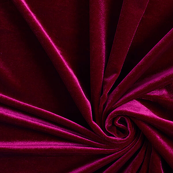 Plain Stretch Velvet – burgundy, image number 1