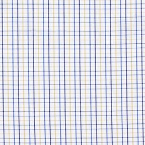 Cotton fabric grid check – white/blue, 