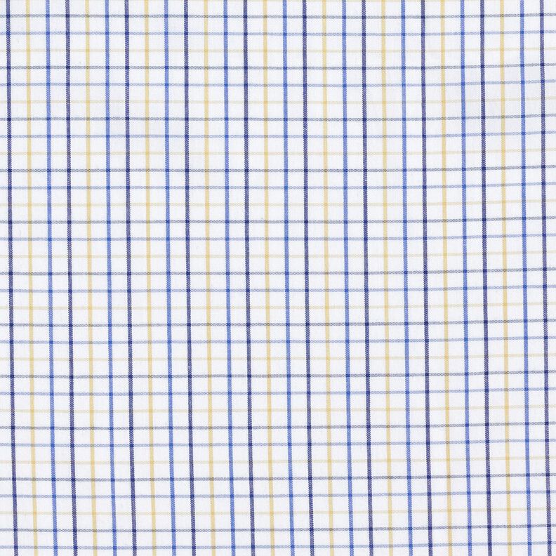 Cotton fabric grid check – white/blue, image number 1