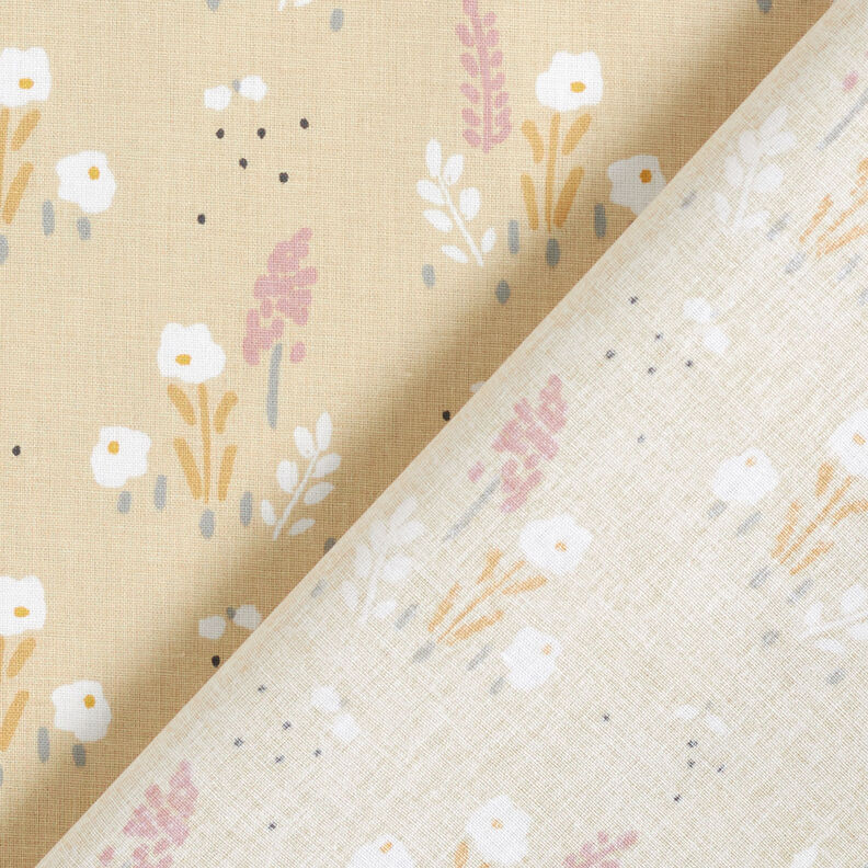Cotton Poplin Spring flower meadow – almond,  image number 4