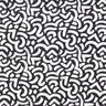 viscose fabric abstract wavy lines – black/white,  thumbnail number 1