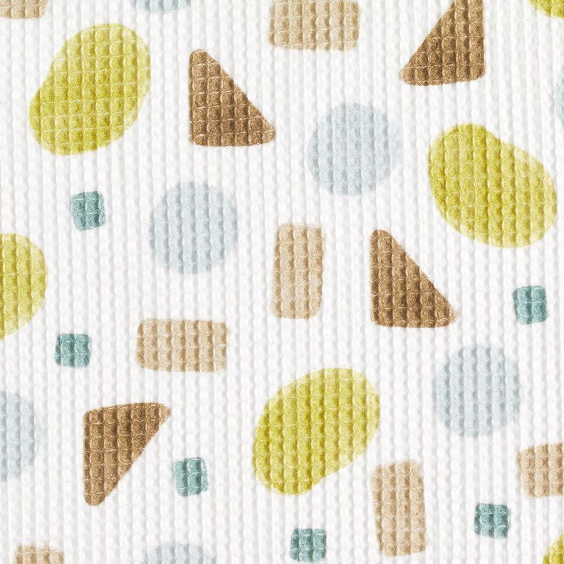 Waffle Piqué colourful shapes – moss green/ivory,  image number 6