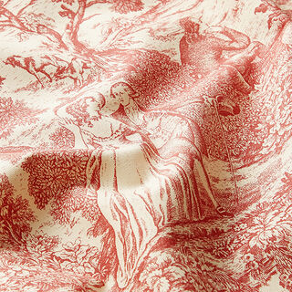 Half Panama Decor Fabric Toile de Jour – carmine/cream, 