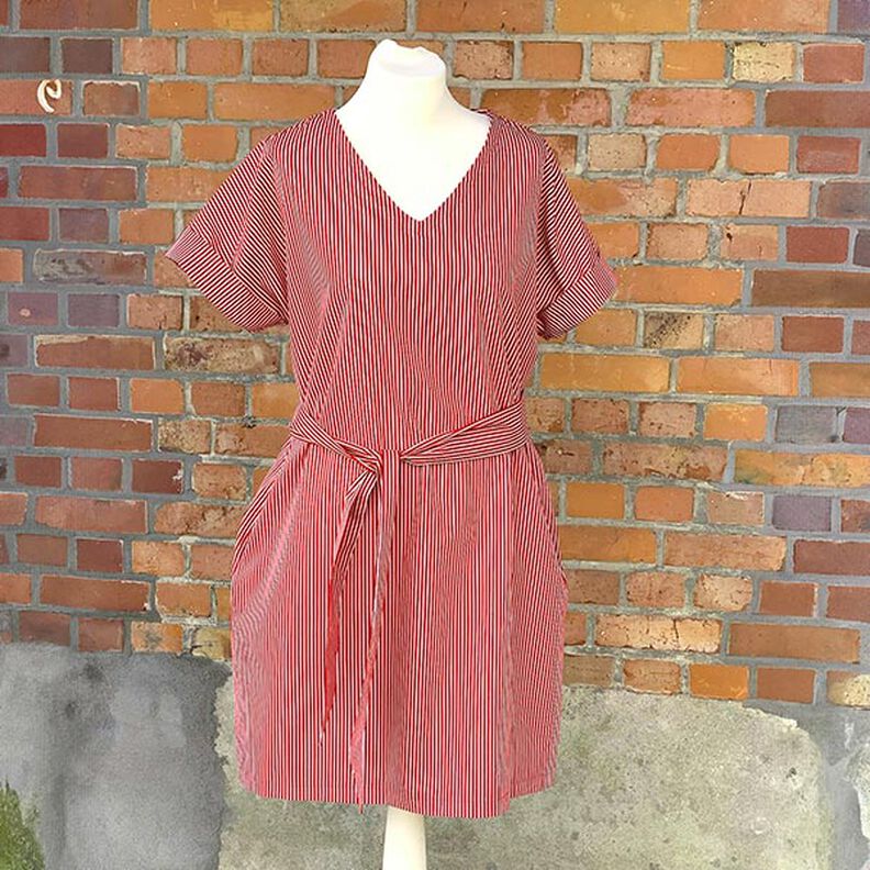 FRAU VIKKI - loose dress with a V-neckline and belt, Studio Schnittreif | XS - XXL,  image number 10