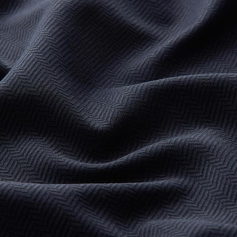 Herringbone Textured Stretch Fabric – midnight blue,  image number 2