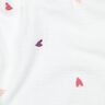 Double Gauze/Muslin embroidered hearts | Poppy Fabrics – white/rosé,  thumbnail number 2