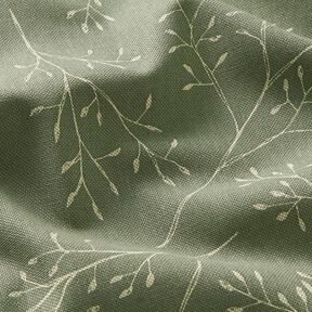 Decorative fabric half Panama delicate branches – light olive | Remnant 60cm, 