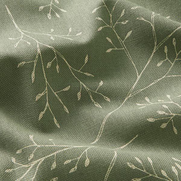 Decorative fabric half Panama delicate branches – light olive,  image number 2