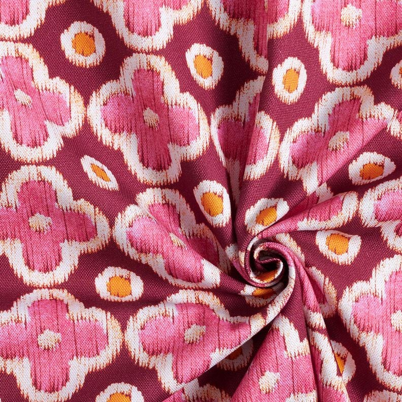 Decor Fabric Canvas Embroidery look – burgundy/pink, image number 3