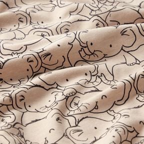 Cotton Blend Jersey Elephant swarm – natural, 