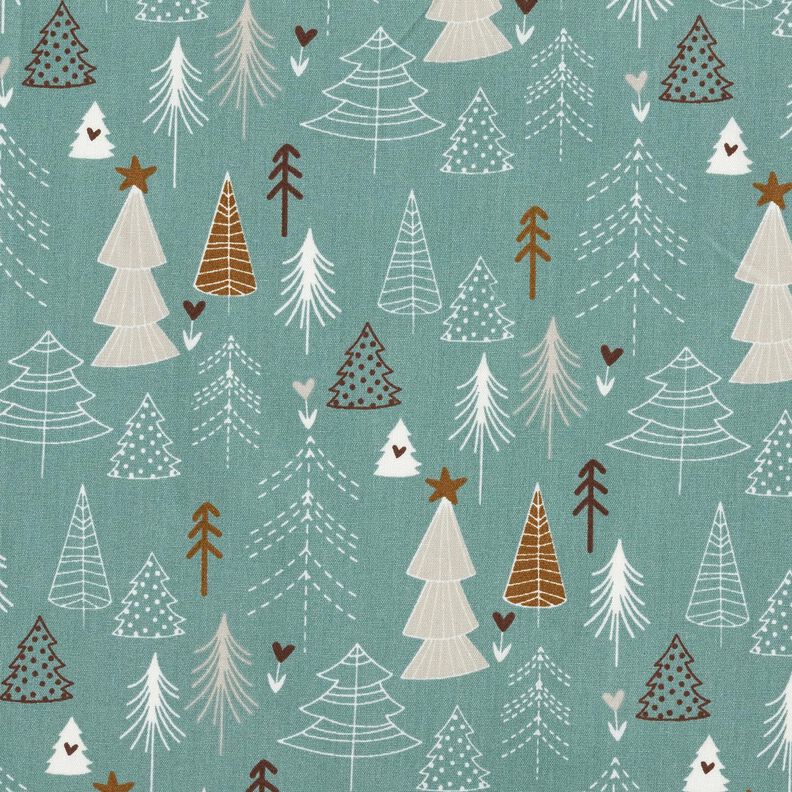 Cotton Poplin minimalist fir trees – reed, image number 1