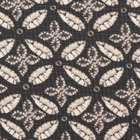 Crêpe Chiffon Leaf Print – black/beige, 