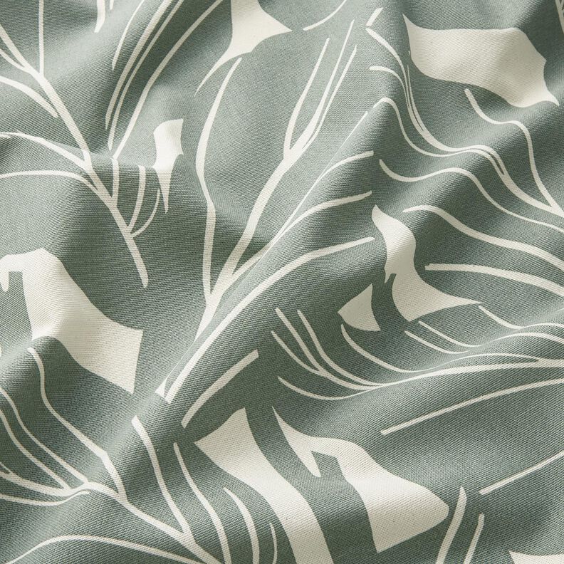 Decor Fabric Panama elegant leaves – reed/natural,  image number 2