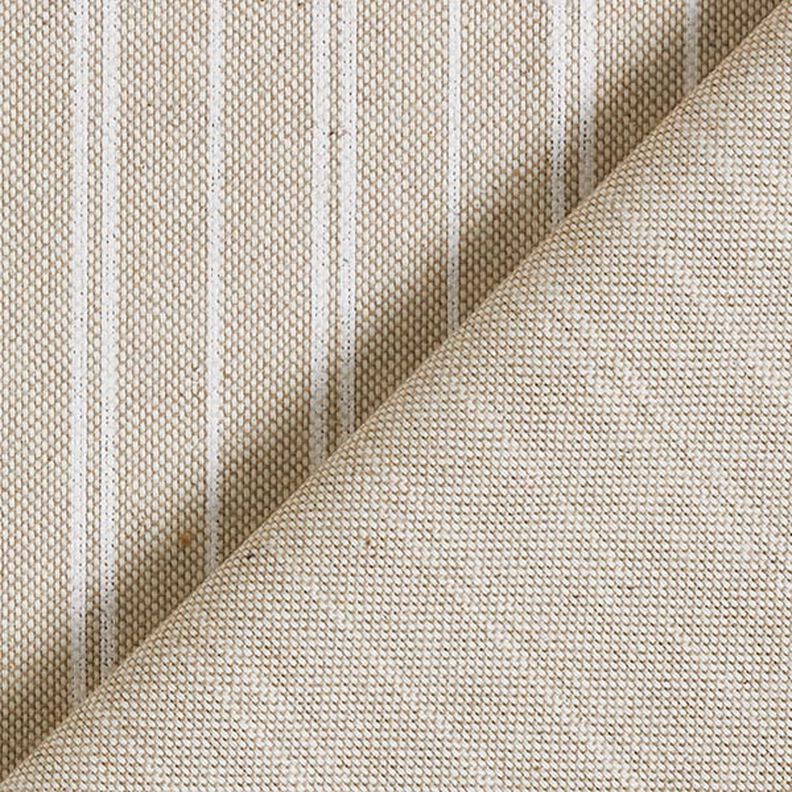 Decor Fabric Half Panama fine stripes – natural/white,  image number 4