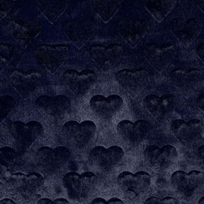 Faux Fur hearts | Poppy Fabrics – blue-black, 