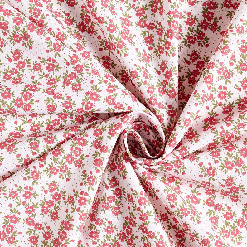 Cotton Poplin sea of flowers – red/white, image number 3