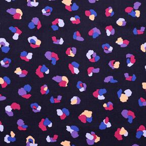 Baby Cord colourful leopard print | Poppy Fabrics – navy blue, 