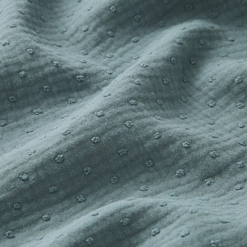 Double Gauze/Muslin dobby – steel blue,  image number 2