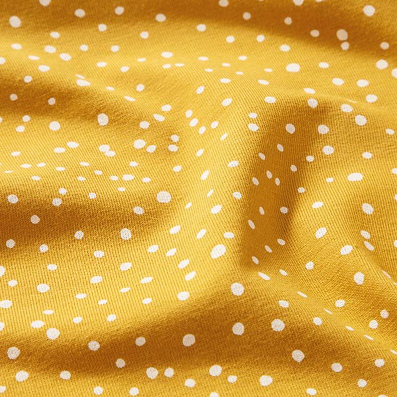Cotton jersey irregular dots – curry,  image number 2