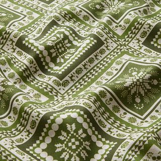 Decor Fabric Half Panama Winter Diamonds – green, 