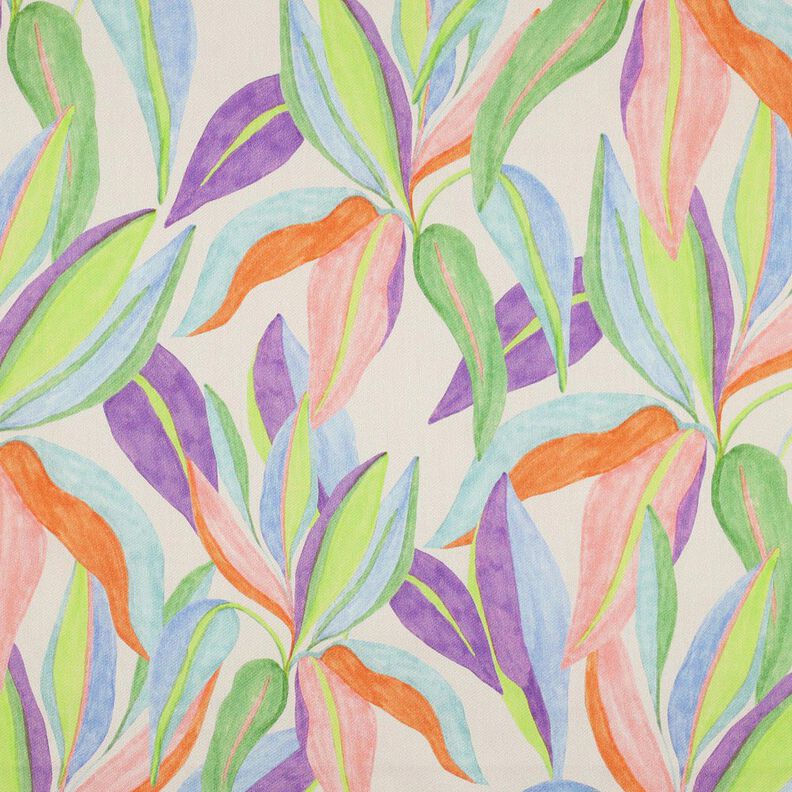 Sateen Leaves digital print| Poppy Fabrics – cream/light green,  image number 1
