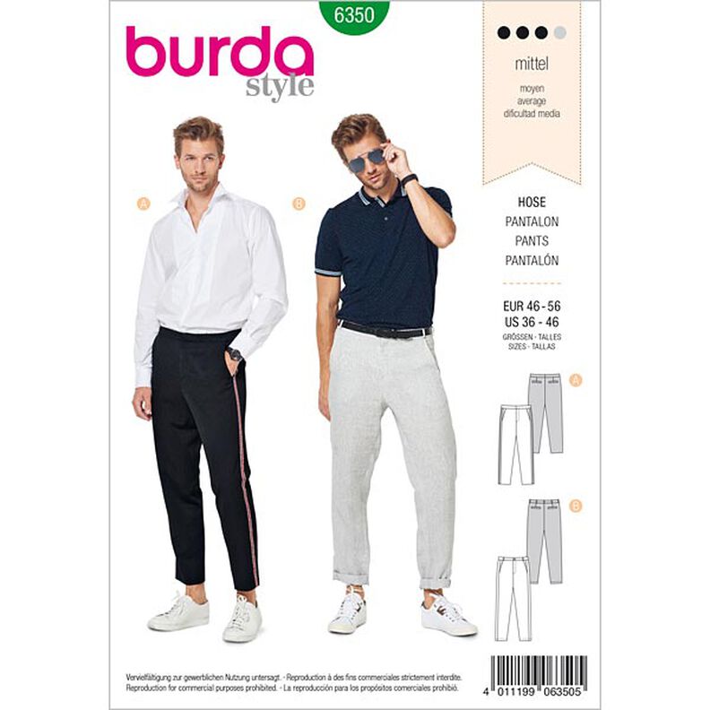Men’s Trousers, Burda 6350 | 46 - 56,  image number 1