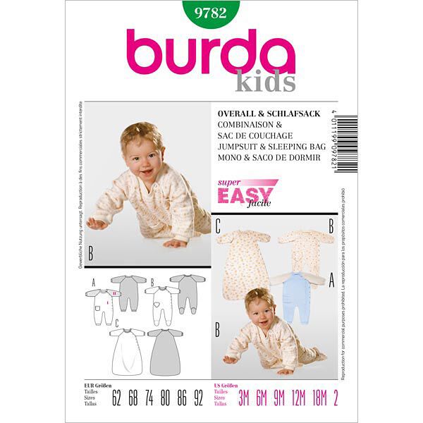 Baby Overalls / Sleeping Bag, Burda 9782,  image number 1