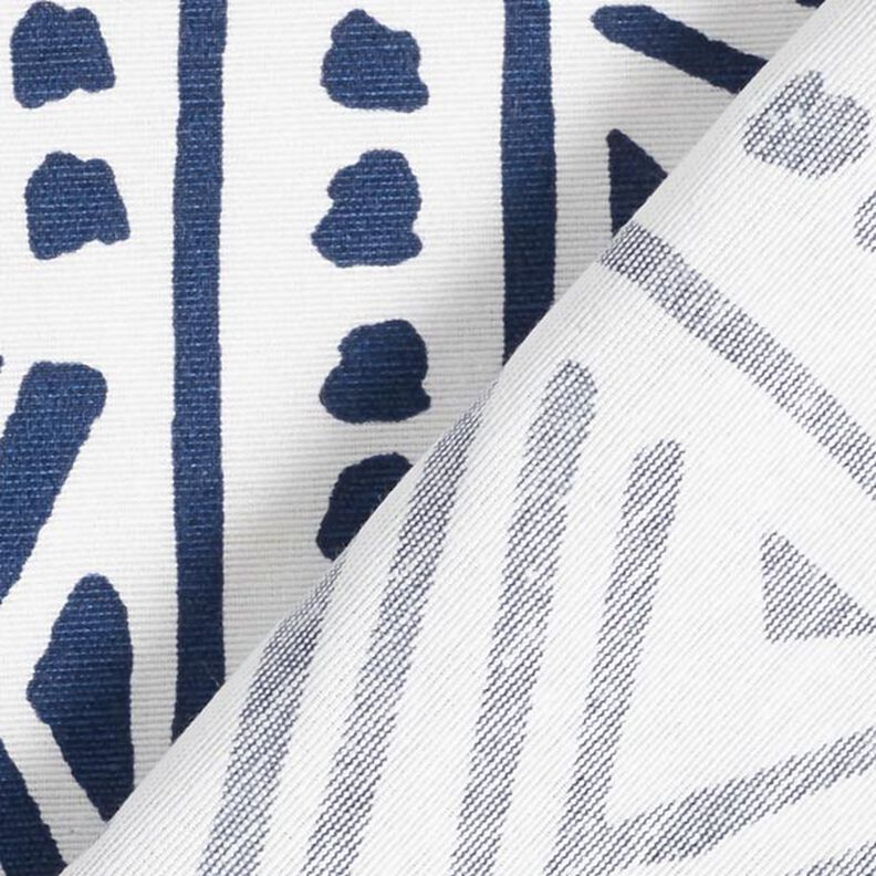 Canvas Decor Fabric Ethnic – navy blue/white,  image number 4