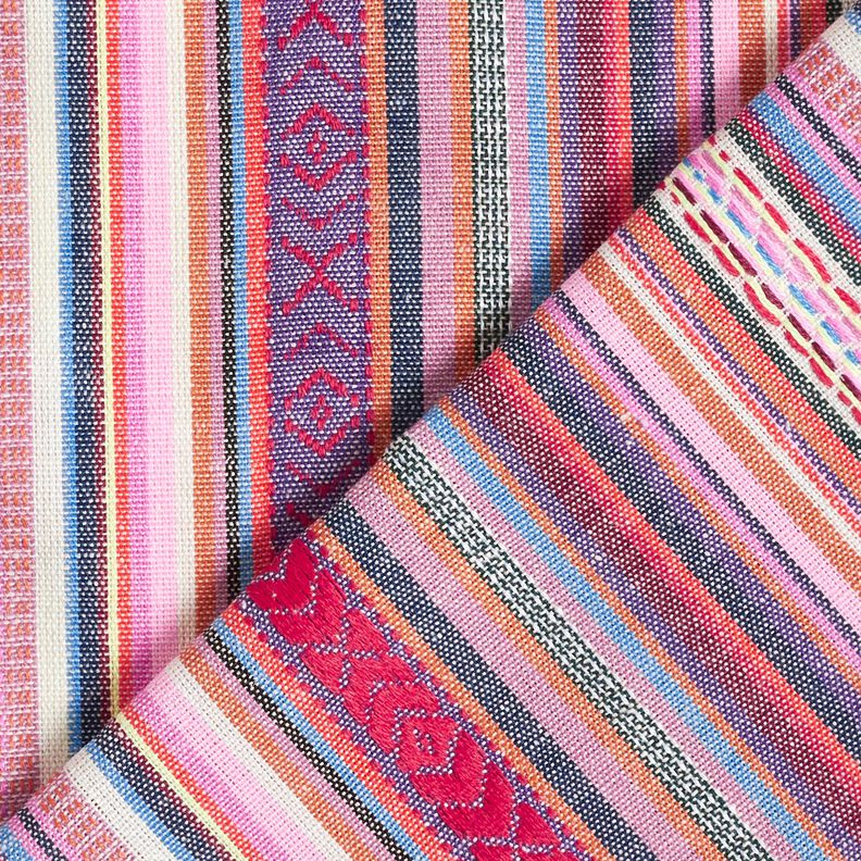 Decor Fabric Jacquard Pastel stripes – pink/lilac,  image number 4