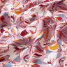 viscose fabric graphic flowers and leaves – offwhite/dark dusky pink,  thumbnail number 2