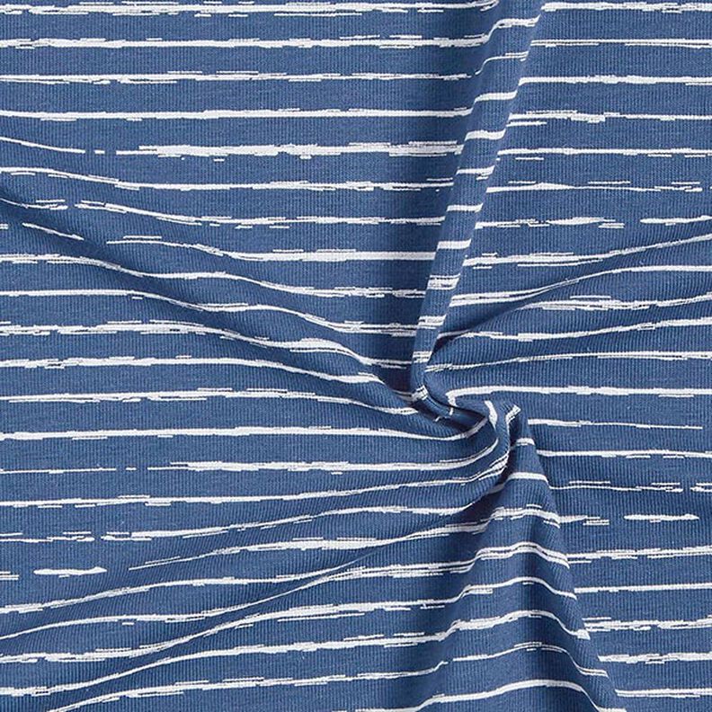Cotton Jersey Scribble Stripes – denim blue,  image number 3