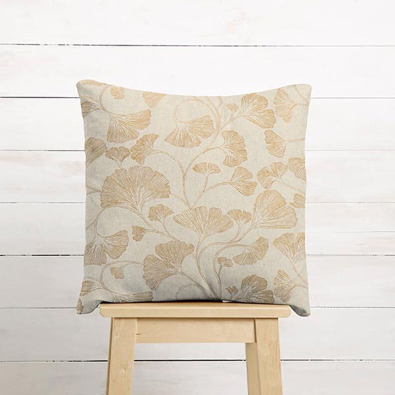 Decor Fabric Half Panama Ginkgo – mustard/natural,  image number 8