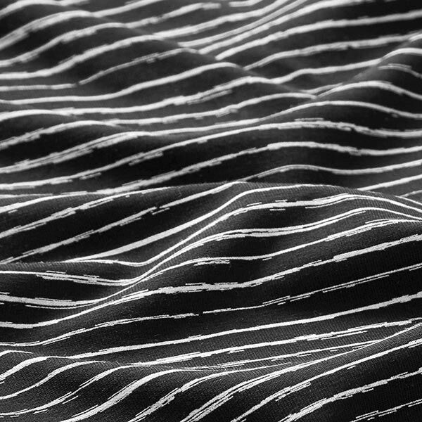 Cotton Jersey Scribble Stripes – black,  image number 2