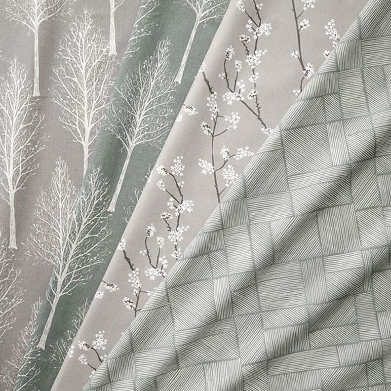 Decor Fabric Half Panama Flowering Branches – taupe,  image number 5