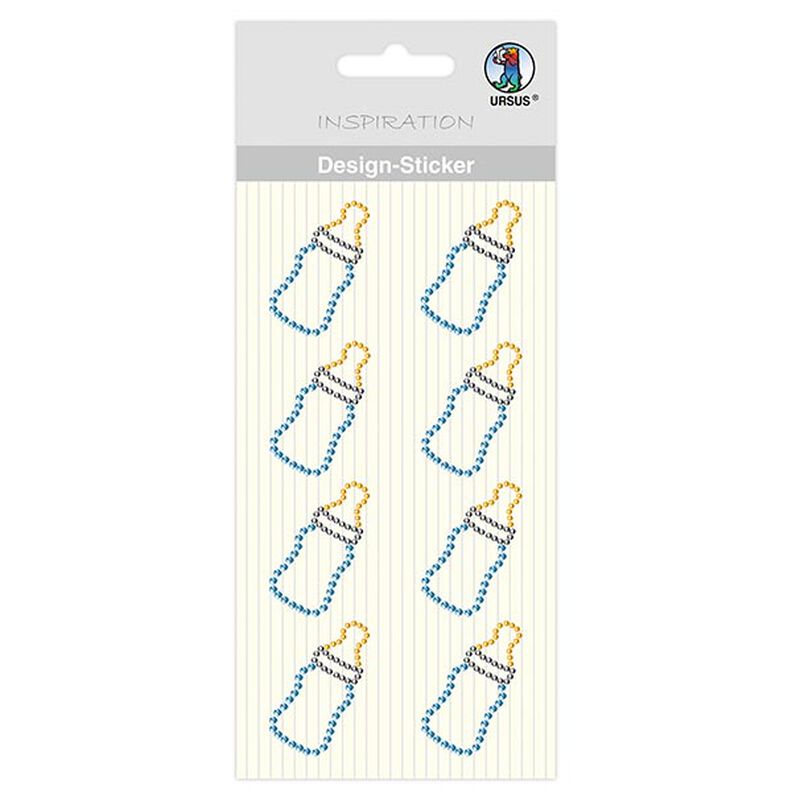 Baby Boy Bottle Design Stickers  – blue/yellow,  image number 1