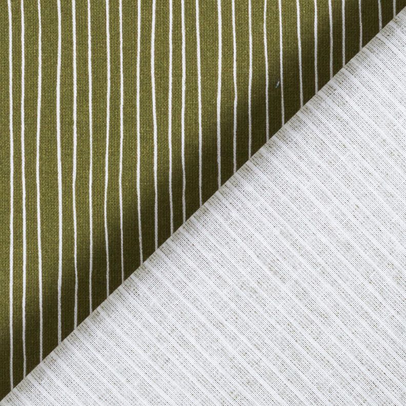 Cotton Cretonne delicate lines – dark olive/white,  image number 4