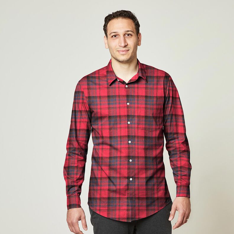 Cotton Flannel checked – chili/indigo, image number 6
