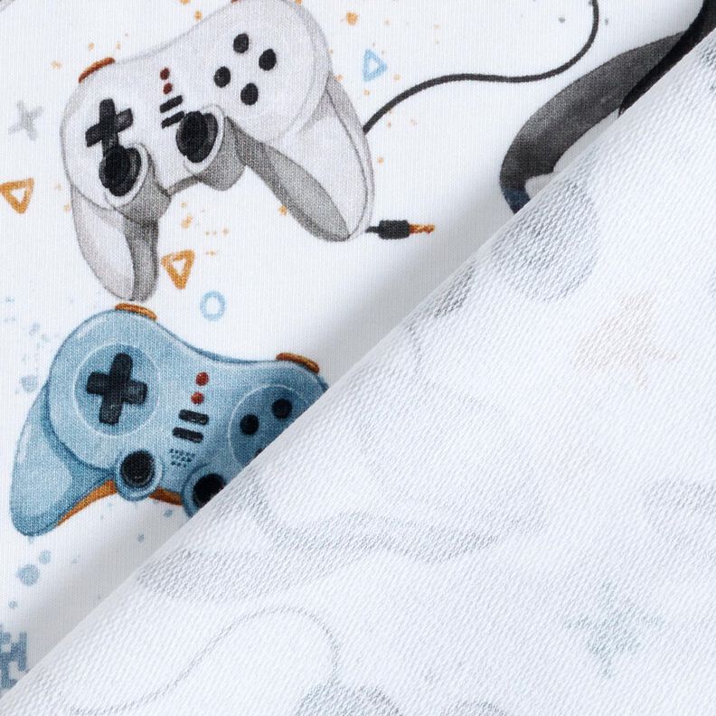 French Terry Game on Digital Print – white,  image number 4