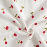 Double Gauze/Muslin embroidered cherries | Poppy Fabrics – white/fire red,  thumbnail number 3