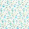 Paisley linen blend – ivory/light turquoise,  thumbnail number 1