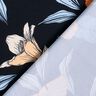 Swimsuit Fabric large hibiscus flowers – blue-black/apricot,  thumbnail number 4
