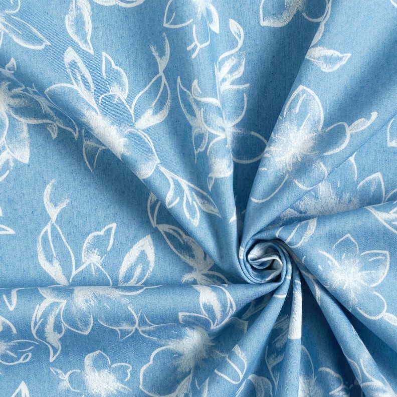 Chambray Summer flowers – light blue/offwhite,  image number 3