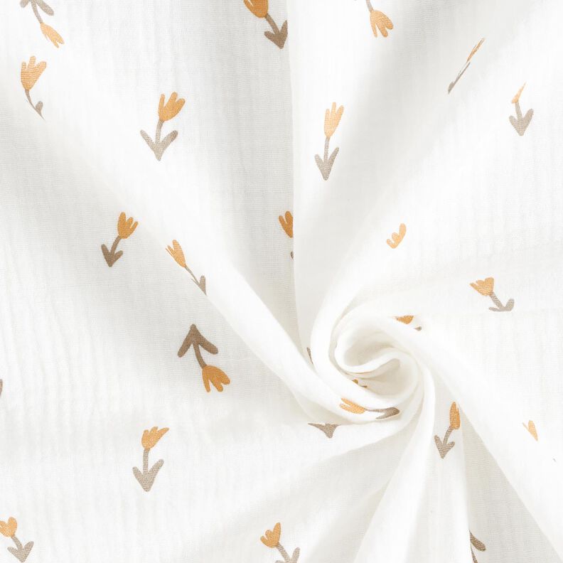 Double Gauze/Muslin Little flowers – ivory,  image number 3